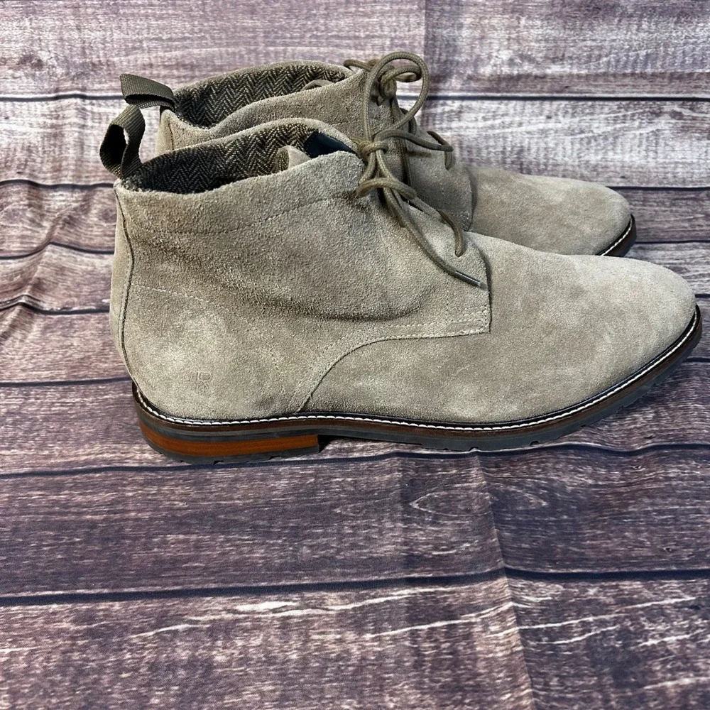 Rockport Mens RMCASPE Water Resistant Suede Chukka Boots Taupe Tan 14W Wide